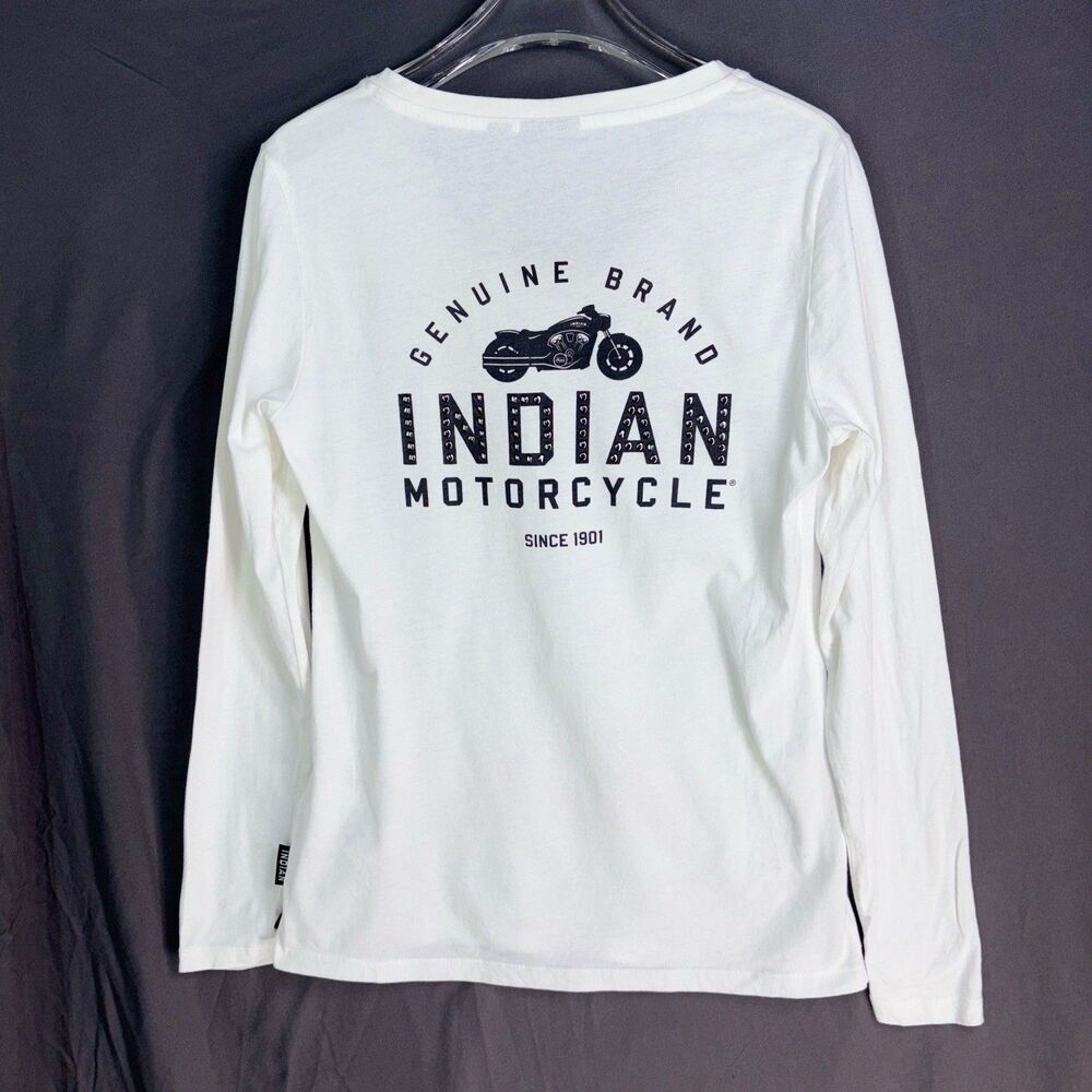 Indian Motorcycle Women's Shirt Size Small T-shirt White Logo Studded Graphic